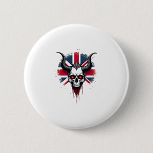 Britischer Totenkopf England UK Flagge Premium T-S Button