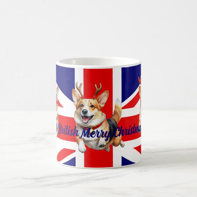 Britischer Weihnachtskorgis mit den Anthelfern von Kaffeetasse (Mittel)