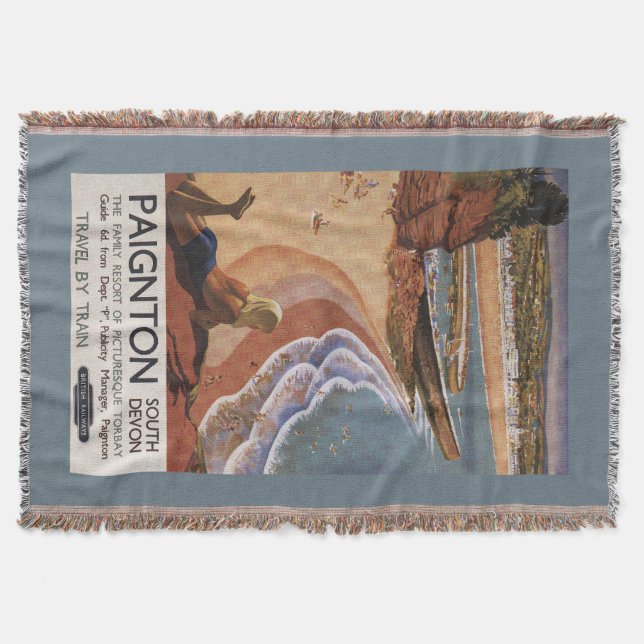 Britisches Eisenbahn-Mädchen, das über einer Decke (Vorderseite)