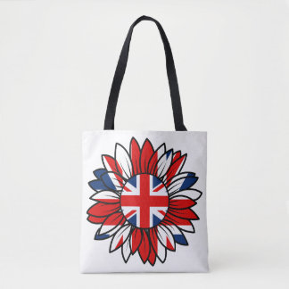 Britisches Flagge-Sonnenblumen-Design Damen Tasche