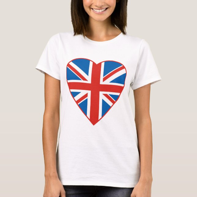 Britisches Flaggen-Herz T-Shirt (Vorderseite)