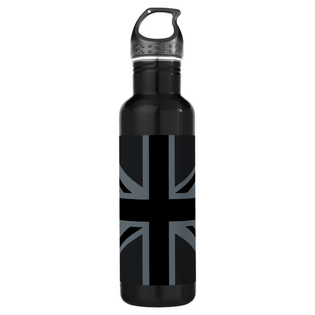 Britisches Flaggendesign für Black Union Jack - Br Trinkflasche (Vorderseite)