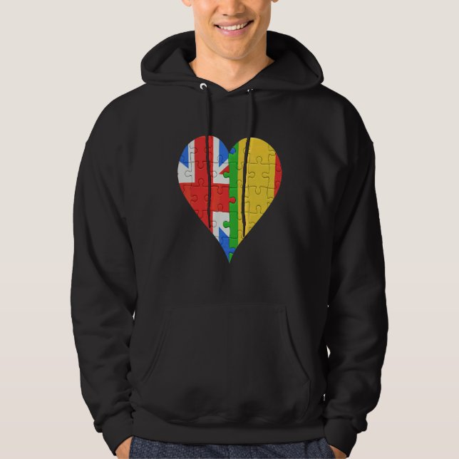 Britisches Flaggenherz Hoodie (Vorderseite)