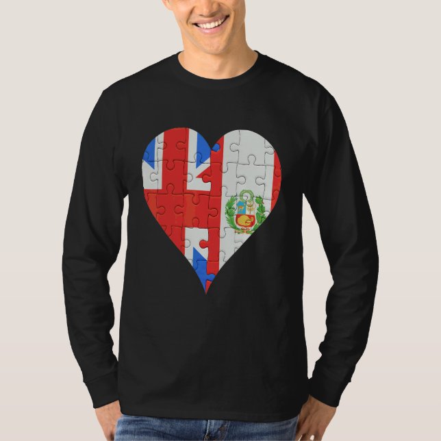 Britisches Flaggenherz T-Shirt (Vorderseite)
