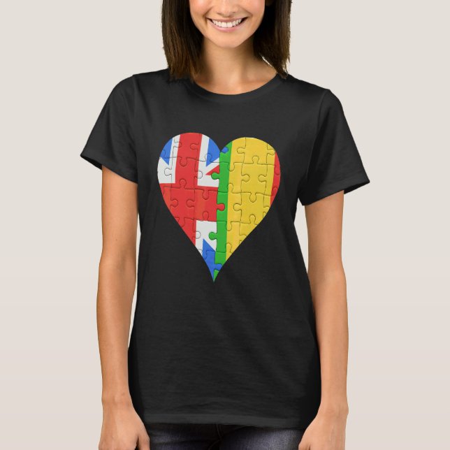 Britisches Flaggenherz T-Shirt (Vorderseite)