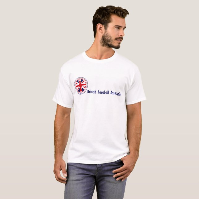 Britisches Foosball Vereinigungs-Logot-stück T-Shirt (Vorne ganz)