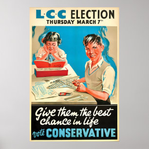 Britisches konservatives Parteiwahlplakat Geben Poster