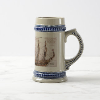 Britisches Kriegsschiff Anantomy Stein Bierglas