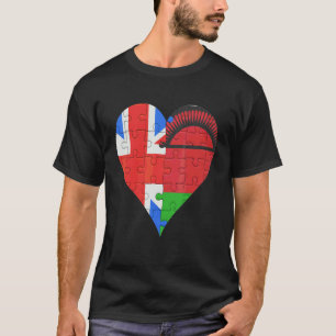 Britisches Malawian-Flaggenherz T-Shirt