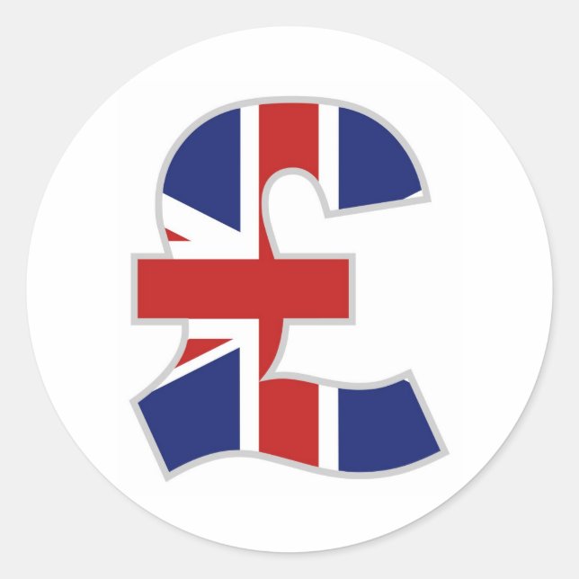 Britisches Pfund Runder Aufkleber (Vorderseite)