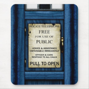 Britisches Polizeirufbox-Schild-Mauspad Mousepad