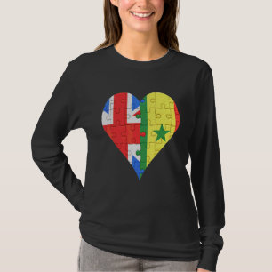Britisches senegalesisches Flaggenherz T-Shirt