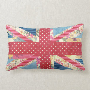 Britisches Shabby Chic der Flaggen-Steppdecken-  Lendenkissen