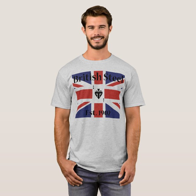 Britisches Stahlmotorrad-Shirt T-Shirt (Vorne ganz)