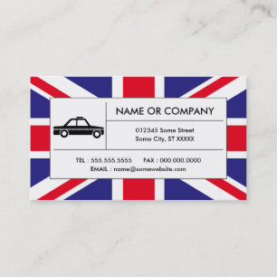 Britisches Taxi Visitenkarte