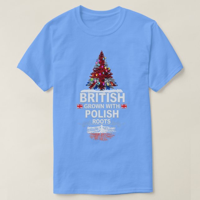 Britisches Wachstum mit polnischem Roots-Geschenk  T-Shirt (Design vorne)