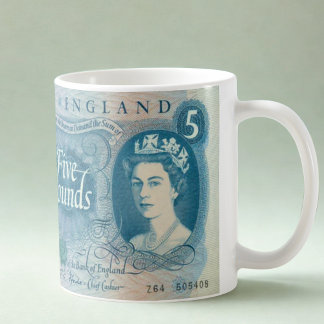 British 1966 £5 Note Tasse - Queen Elizabeth II