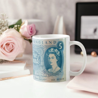 British 1966 £5 Note Tasse - Queen Elizabeth II
