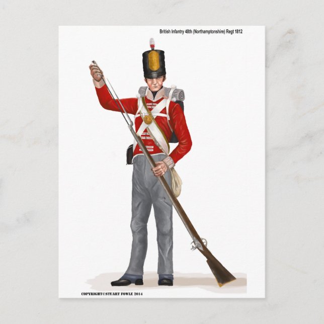 British 48. (Northamptonshire) Regiment 1812 Postkarte (Vorderseite)