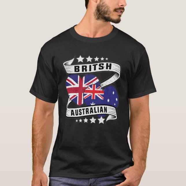 British Australian  British Australia flag and Uk  T-Shirt (Vorderseite)