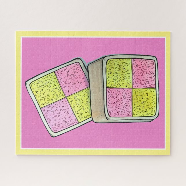 British Battenberg Marzipan Sponsor Cake UK Food (Horizontal)