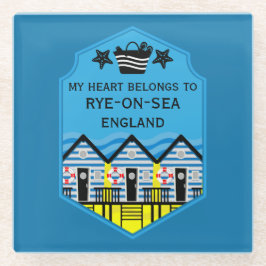 British Beach Hut Geschenke und Dekoration Glasuntersetzer