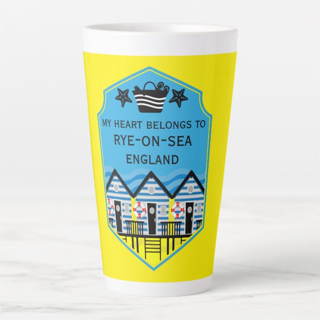 British Beach Hut Geschenke und Dekoration Milchtasse (Vorderseite)