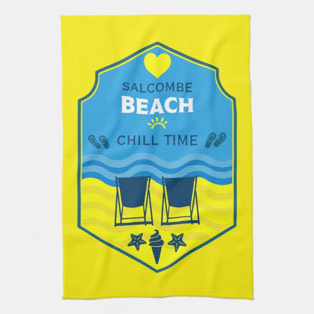 British Beach-Themed-Geschenk Geschirrtuch (Vertikal)