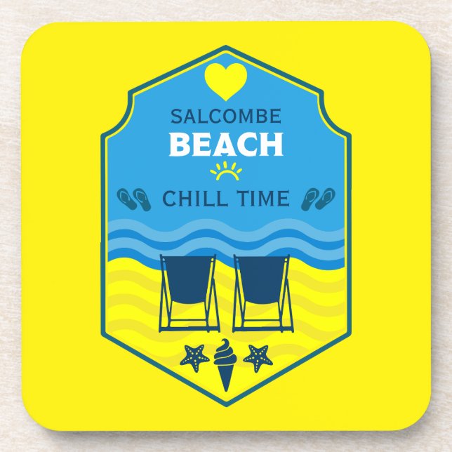 British Beach-Themed-Geschenk Getränkeuntersetzer (Vorderseite)