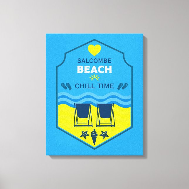 British Beach-Themed-Geschenk Leinwanddruck (Vorderseite)