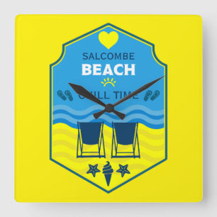 British Beach-Themed-Geschenk Quadratische Wanduhr
