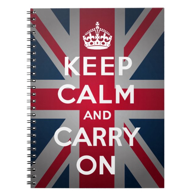 British Behalt Calm Carry British Spiral Notebook Notizblock (Vorderseite)