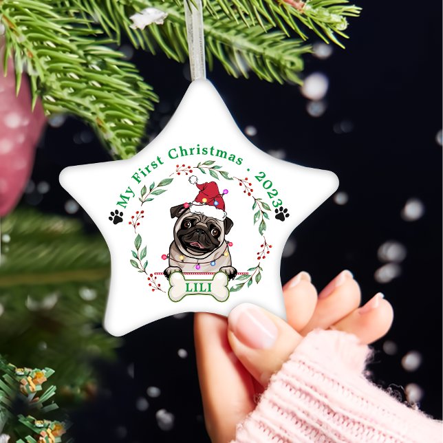 British Bull Dog Personalisiertes Weihnachtsgesche Keramik Ornament (Von Creator hochgeladen)