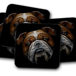 British Bulldog Animal Portrait | Charming Bulldog Getränkeuntersetzer