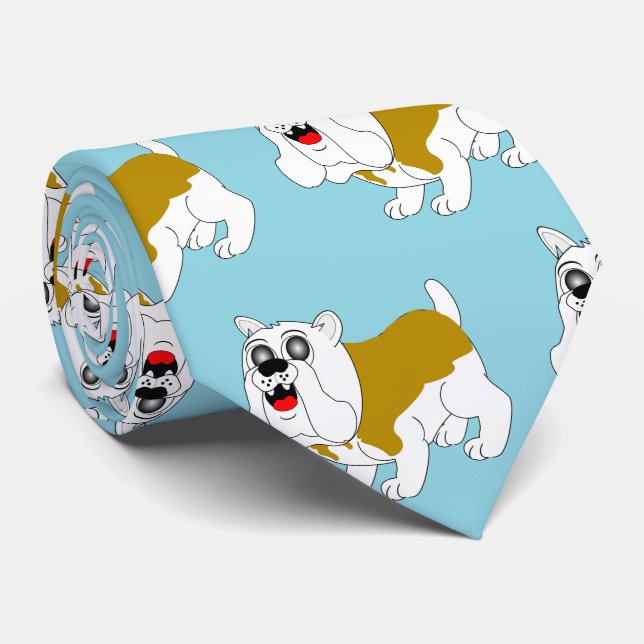 British Bulldog Design Krawatte (Gerollt)