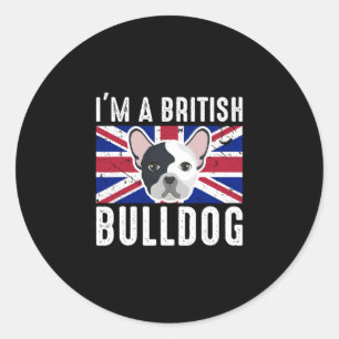 British Bulldog England Union Jack Runder Aufkleber