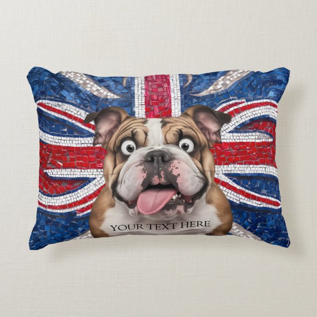 British Bulldog mit Gewerkschaft Flag als Hintergr Dekokissen (Vorderseite)