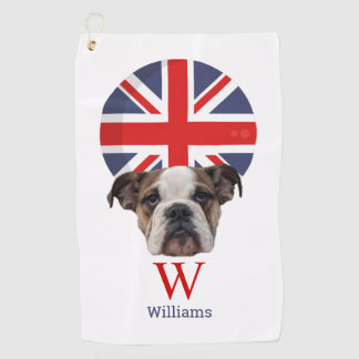 BRITISH BULLDOG Monogramm Golfhandtuch
