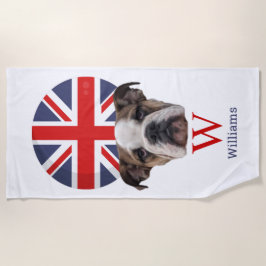 BRITISH BULLDOG Monogramm Strandtuch