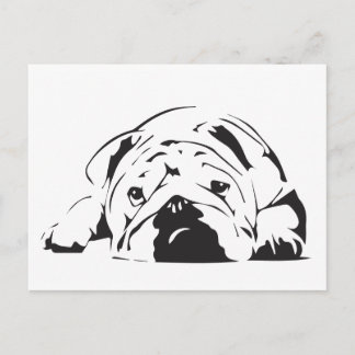 British Bulldog Stencil Postkarte