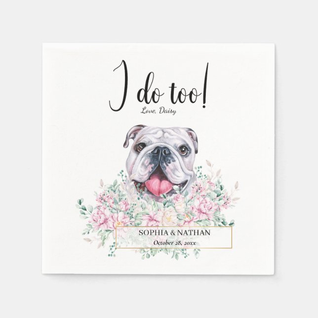 British Bulldog Wedding Cocktail Napkins Serviette (Vorderseite)