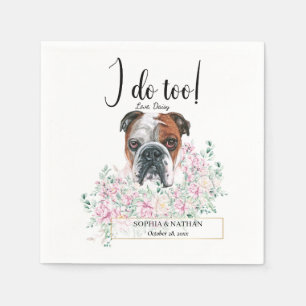 British Bulldog Wedding Cocktail Napkins Serviette