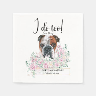 British Bulldog Wedding Cocktail Napkins Serviette