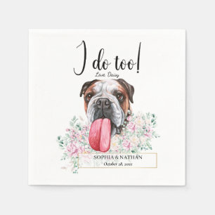 British Bulldog Wedding Cocktail Napkins Serviette