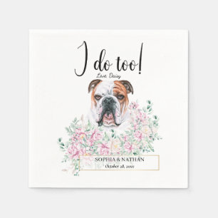 British Bulldog Wedding Cocktail Napkins Serviette