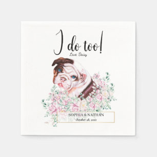 British Bulldog Wedding Cocktail Napkins Serviette