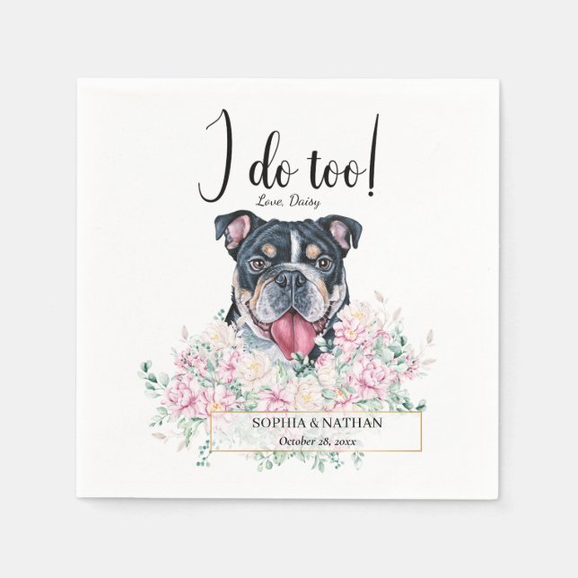 British Bulldog Wedding Cocktail Napkins Serviette (Vorderseite)