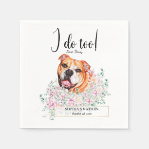 British Bulldog Wedding Cocktail Napkins Serviette