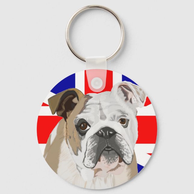 British Bulldog with Union Jack Schlüsselanhänger (Vorderseite)