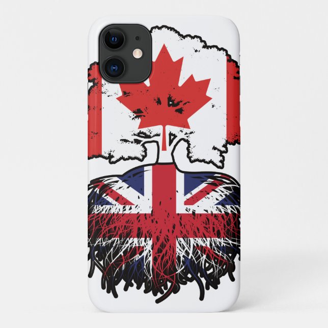 British Canadian Canada Tree Roots Flag Case-Mate iPhone Hülle (Rückseite)